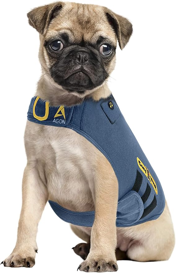 CozyVest® Dog Anxiety Vest 3-in-1 Music & Aromatherapy Shirt, Relaxing Sound & Essential Oils Jacket, Fireworks Thunder Separation & Thunderstorm Canine Stress Relief Coat (Small [15-25 Lbs], Gray)