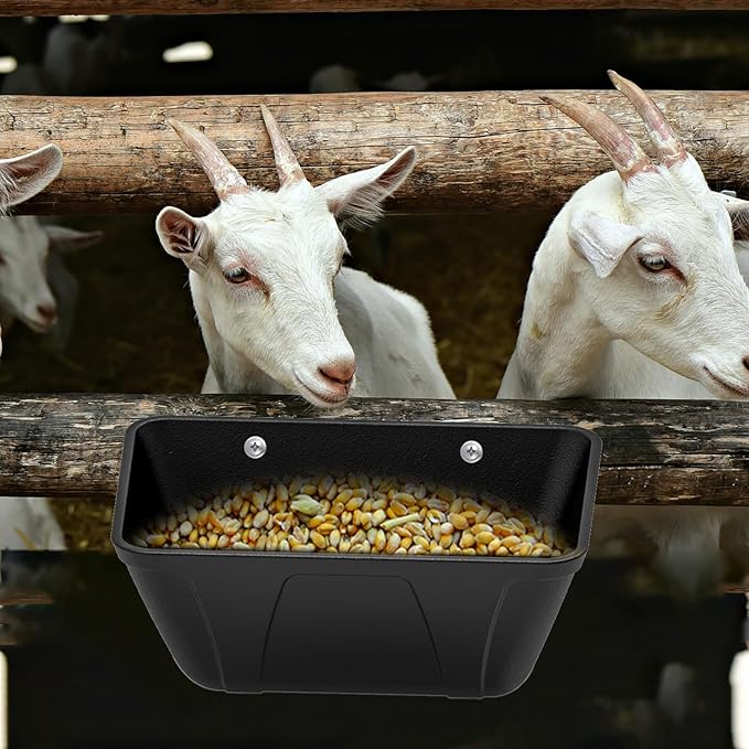 Fence Hanging Chicken Feeder for Duck, Piglets, Goat Feeder Poultry Feeding Container for Livestock Feed Trough Water Bucket(2)