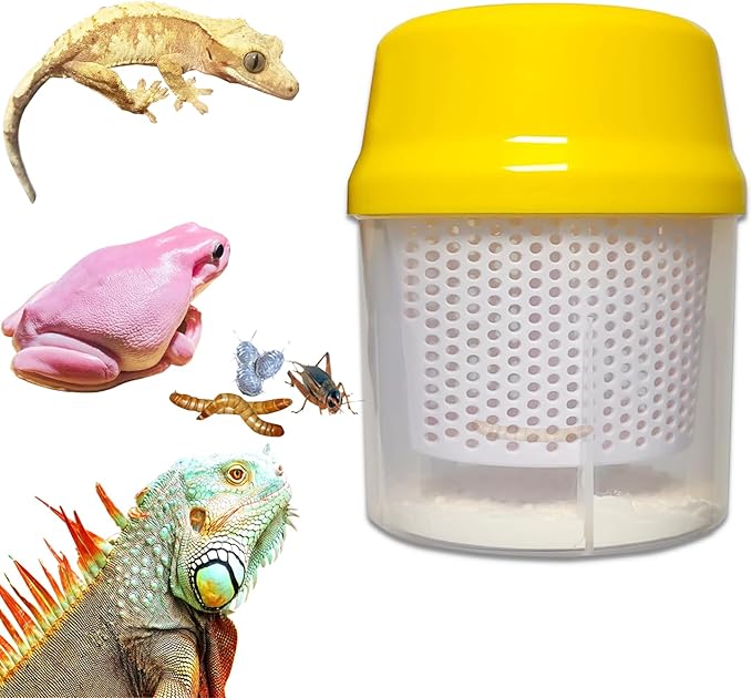 Reptile Cricket Calcium Mixer，Calcium Reptile Nutrients Shaker Bottle ， for Bearded Dragon, Geckos, Lizards, Chameleon and Snakes.,Cricket Feeder