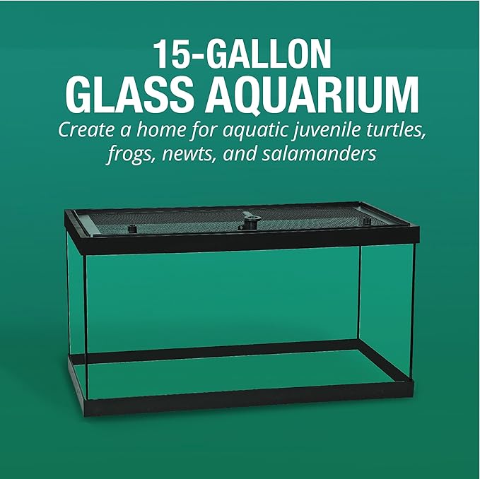 Tetra ReptoHabitat Kit for Aquatic Reptiles and Amphibians, 15 Gallons, Create a Home for Aquatic Juvenile Turtles, Frogs, Newts and Salamanders, 24.4 x 12.5 x 12.7 inches