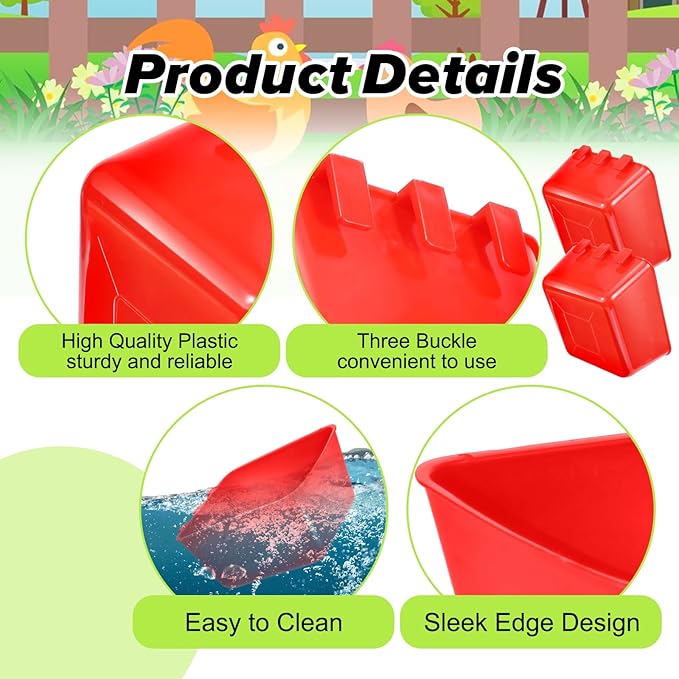 20 Pcs Cage Cups Chicken Feeder Waterer, 16 oz, Hanging Bunny Cage Feeder, Chicken Water Bowl for Pet Parrot, Rooster, Parakeet