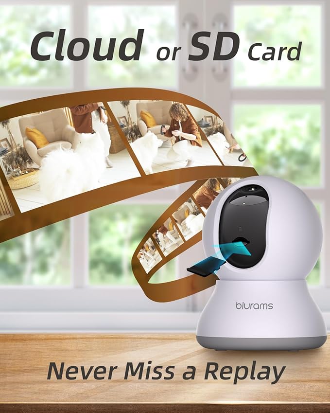 blurams Pet Camera 2K, Dog Camera with Phone App, 360° PTZ Indoor Cameras for Home Security Indoor, Color Night Vision, 2-Way Talk, Motion Detection&Tracking, Cloud&SD(2.4GHz Only)