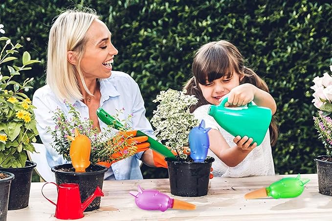 Self Watering Spikes Plant Watering Devices for Plant Growth Self Watering Planter Insert Cute Bird Watering Stakes 4 Packs