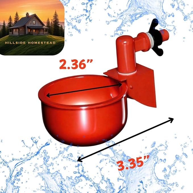 Chicken Water Cups Hillside Homestead Free Extras Automatic Chicken Waterer 5 Gallon 8 pk Chicken coop Accessories Chicken Water Feeder Use for All Chicks Ducks Quail Turkey Goose Poultry Waterer Cup