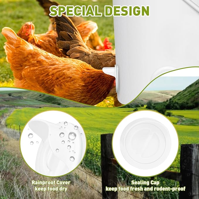 12 Pcs DIY Chicken Feeder Kit and 12 Pcs Chicken Water Cup Kit, Gravity Chicken Waterer Cup and Automatic Chicken Feeder Port Kit with Hole Saw, Poultry Feeder No Waste for Chicken Duck Bird Quail