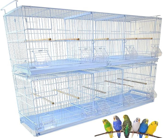 LOT of 2 Extra Large 38"x11"x15"H Stackable Breeder Bird Flight Triple Cage with Removable Double Center Divider and Breeding Nest Box Doors