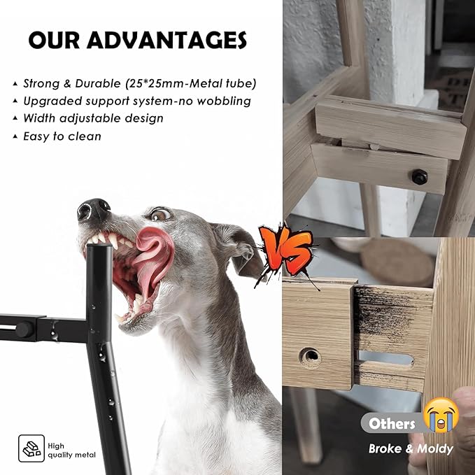 Dog Bowl Stand for Medium & Large Dogs, Adjustable Width 7-10.7", 11in Tall Elevated Dog Food Water, Bowl Not Included