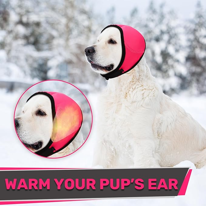 Dog Ear Muffs Noise Protection, No Flap Ear Wraps Cover for Dogs Bath Grooming, Adjustable Dog Calming Hoodie Hematoma Anxiety Firework Thunder,Waterproof Dogs Shower Cap Drying Swimming Bathing (MP)