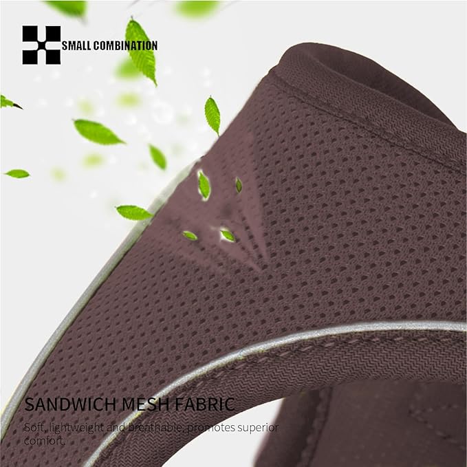 Adjustable Dog Harness with Leash, Reflective Mesh, No-Pull Design，Matching Lead Rope (Brown, S)