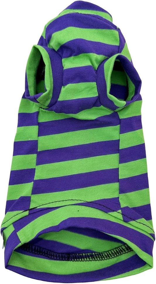 Vintage Stripes Sphynx Hairless Cats Shirt Cotton Cat Turtleneck Pet Clothes Kitten T-Shirts with Sleeves for Sphynx Cats (Eggplant, X-Small)