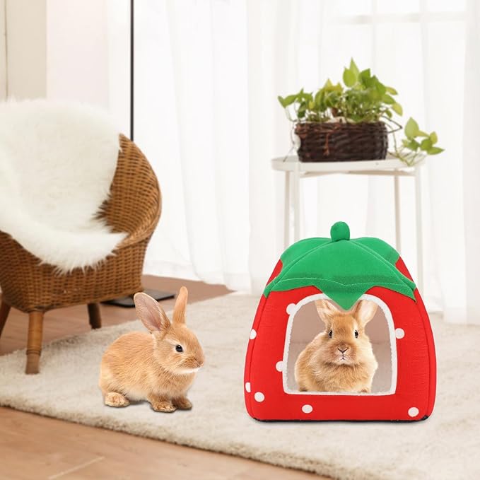 BWOGUE Guinea Pig House Bed Cozy Hamster Cave Large Hideout for Dwarf Rabbits Hedgehog Bearded Dragon Winter Nest Hamster Cage Accessories