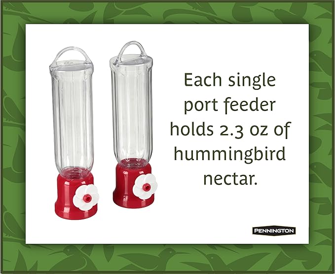 Pennington Planter Hummingbird Feeder 2 Pack 2.3 Ounce Capacity