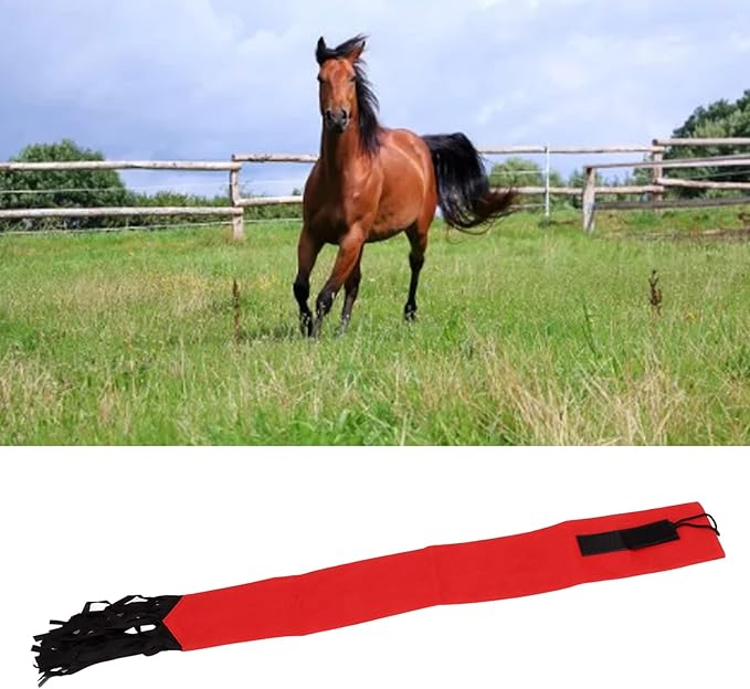 GLOGLOW Horse Tail Bag, Design Horse Tail Guard with Fringe for Keep Tail and Protected (Red)