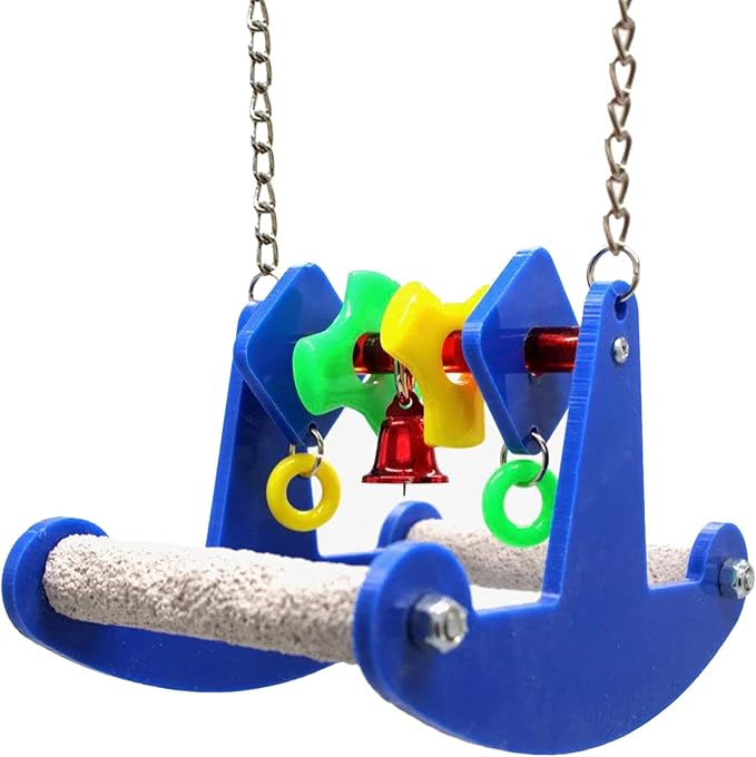 Sweet Feet and Beak Tweeter Totter - Perfect Cage Toy Stimulates Visual and Physical Activity - Safe, Non-Toxic, Cage Accessories for Small Birds