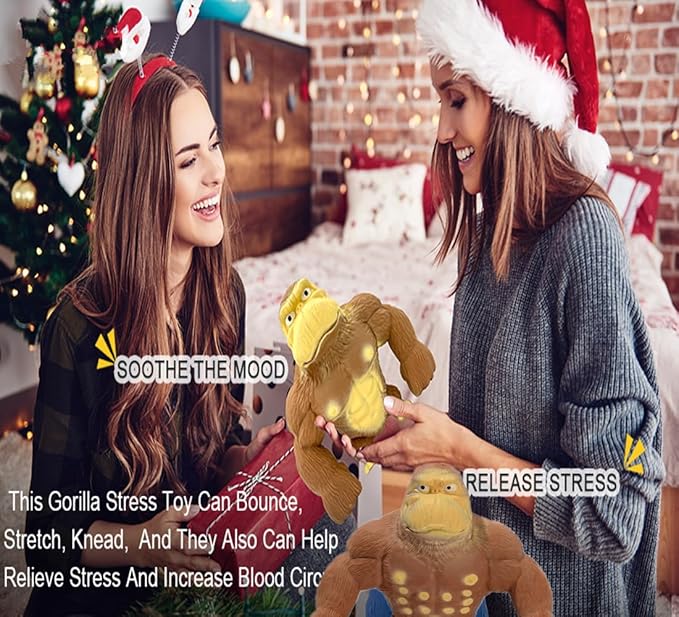 Stretchy Glue-Sand Filled Rubber Gorilla, Soft Decompression Doll, Squishy Monkey, High-Elastic Stretchable, Decompression Toy for Adults and Children