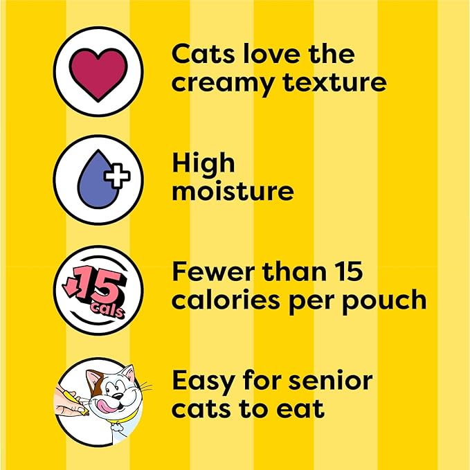 Temptations Creamy Puree Squeezable Lickable Wet Cat Treats with Tuna, 0.42 oz. Tubes, 4 Count, Pack of 11 (44 Total)