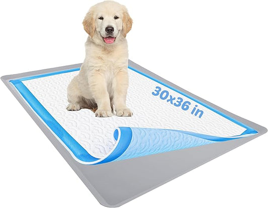 TidyFriend Pee Pad Holder Tray 30 x36 Inches, Puppy Pad Holder, Easy to Clean and Store Pee Pad Holder for Dogs, Silicon Training Pad Holder, No Spill Puppy Pad Holder (Light Grey)