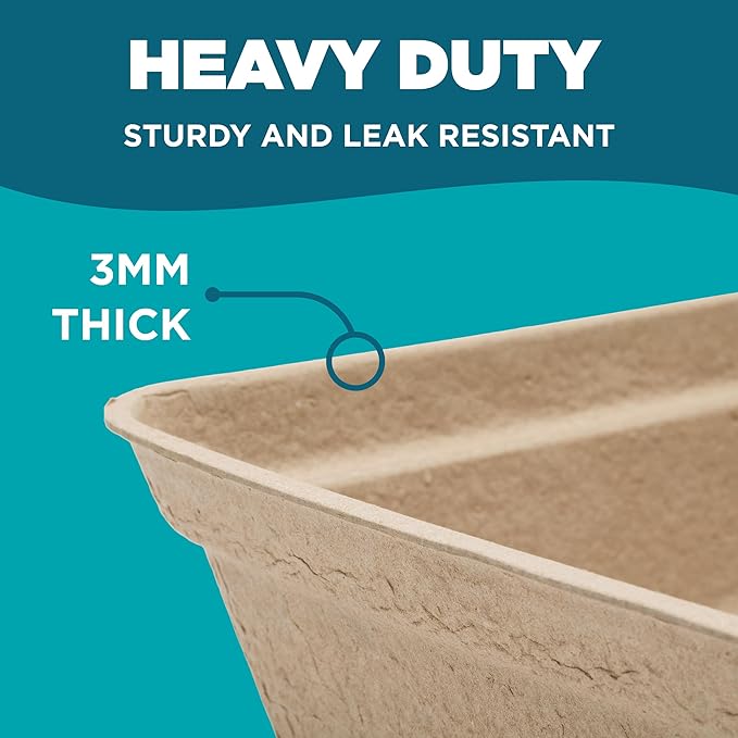 Disposable Litter Box: 5-Pack/Large - Disposable Litter Box for Cats, Rabbits, Guinea Pigs, or Travel - Extra Thick, Very Sturdy, Odor & Leak Resistant & Biodegradable (Large)