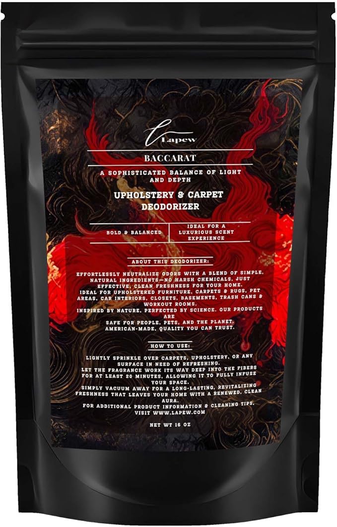 Baccarat Rouge Carpet Freshener Powder: Powerful Odor Eliminator for Home, Upholstery Deodorizer, Carpet Deodorizer, Pet Urine, Cat Litter Box - Baccarat Rouge Fragrance.