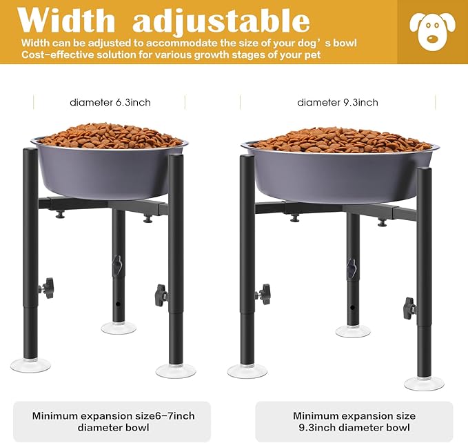 CSD Elevated Dog Bowl Stand - Durable, Adjustable, User-friendly, Stability & Floor Protection, Adaptive Feeding Solution