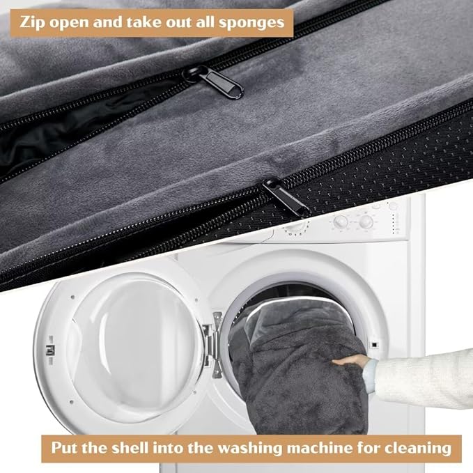 Comfort Expression Dog Beds Memory Foam, XXL Orthopedic Waterproof Dogs Beds, Giant Washable Dog Beds with Bolster & Removable Cover(XX-Large,Leaden Grey)