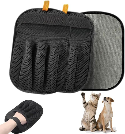 Pet Hair Remover Glove, 2 Pack Five-Finger Electrostatic Pet Hair Gloves, Reusable Pet Hair Removal Tool for Cats, Dogs, Clothing, Couch, Carpet, Car Seatd