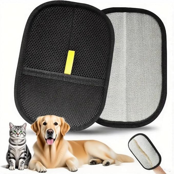 Pet Hair Removal Glove for Cats and Dogs, 2025 New Upgrade Efficient Grooming Gloves for Pet Hair, Electrostatic Cat Grooming Gloves for Hair Removal, Reusable Pet Hair Remover Glove