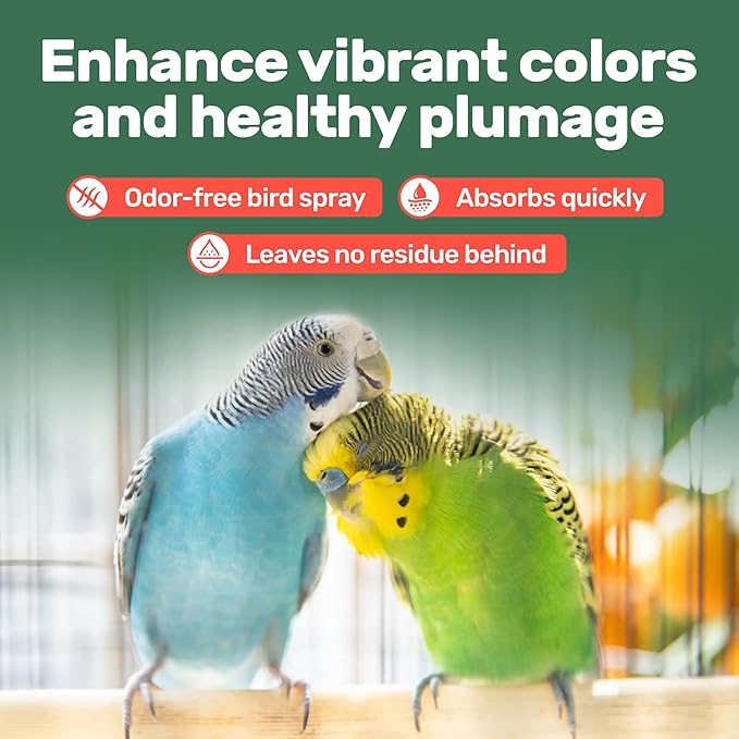 Aloe Vera Bird Spray - 8.5oz/251mL - [Made in USA] - Non-Toxic Bird Bath Relieves Dry/Itchy Skin & Softens Feathers - Safe & Effective for All Birds - Promote Healthy Plumage - Odor-Free