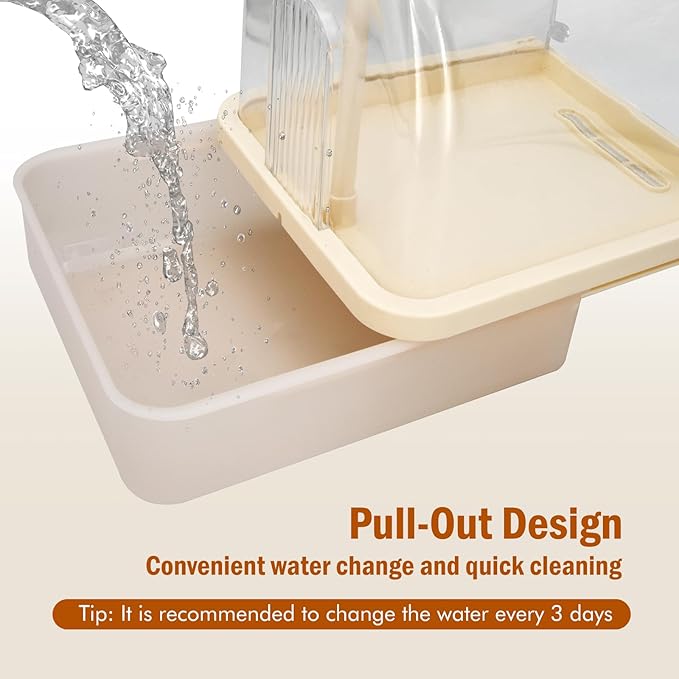 Bird Bath for Cage, Automatic Parakeet Bath with Pump, Indoor Bird Shower with Running Water, Filter, Bird Cage Accessory for Pet Birds, Lovebirds, Finches, Cockatiel