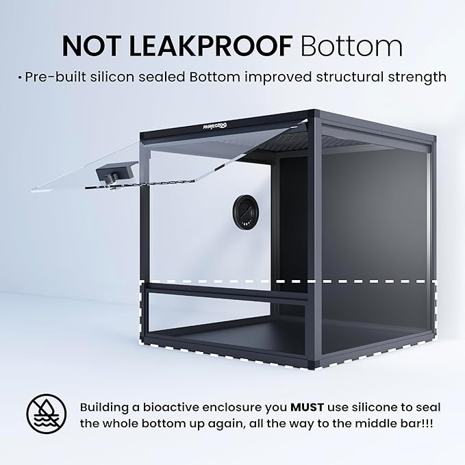 MagicCube 18'' x 18'' x 18'' Reptile Tank with Lock, 24 Gallon Reptile Terrarium with Flip-Up Tempered Glass Door, Top Screen Ventilation for Leopard Gecko - Bottom Not Leakproof