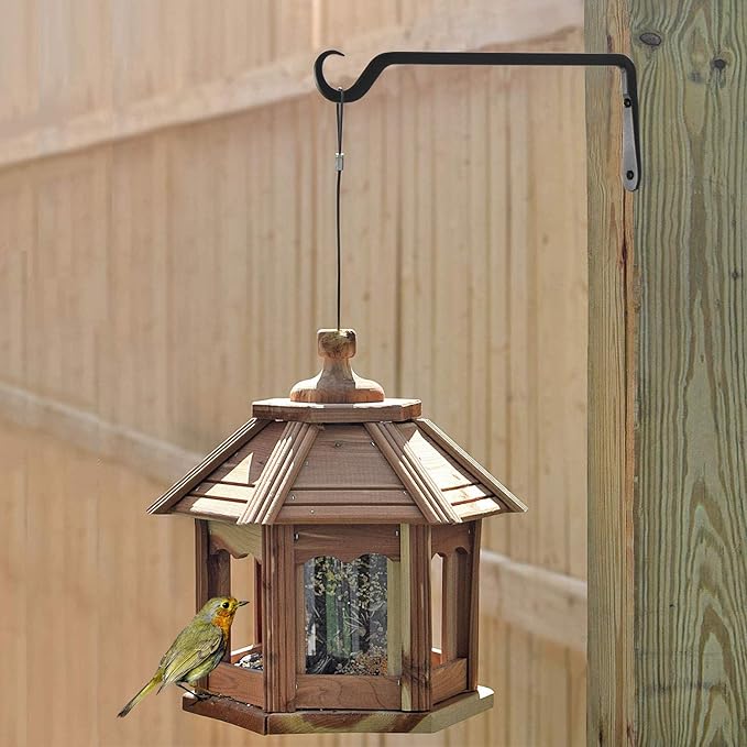 12" Plant Hangers 8-Pack - Heavy Duty Rust-Resistant Steel Hooks for Bird Feeders, Indoor/Outdoor Plants & Wall Decor, Black