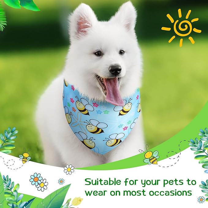Weewooday 20 Pcs Dog Bandanas Bulk for Summer Adjustable Bandanas Bibs Dog Scarf Bibs Washable Triangle Doggy Kerchief for Small Medium Large Pets Summer Costume