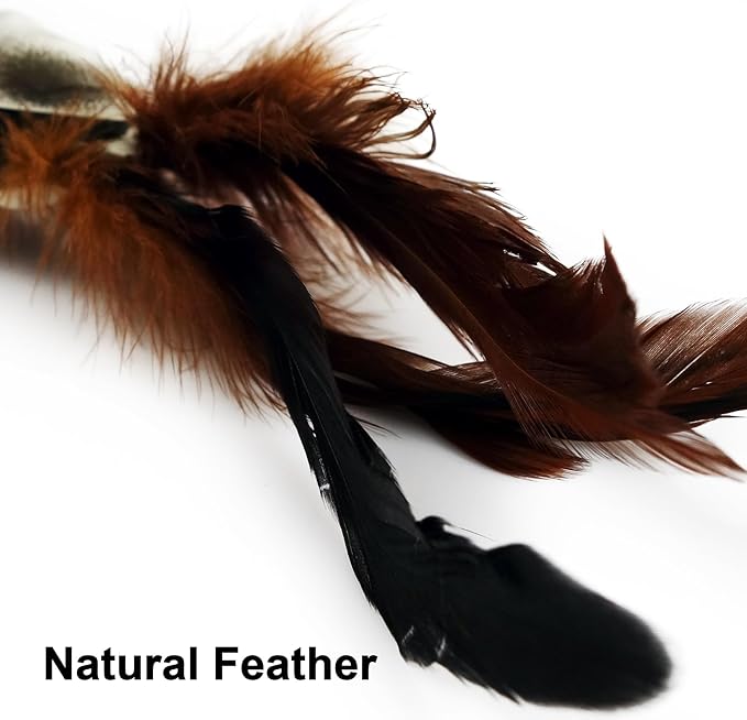TTcat 2 Pcs Real Feather Cat Bird Toys Realistic Simulation Bird Cat Toys with Bells for Indoor Cats Kittens.