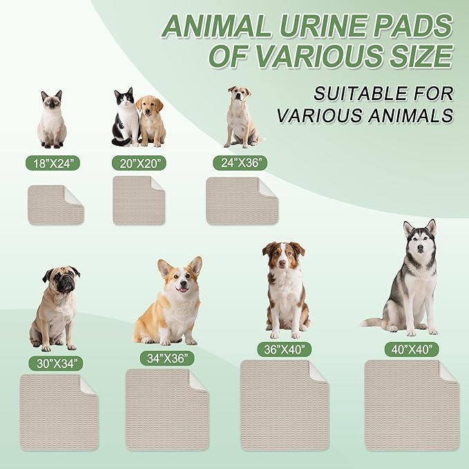 Washable Pee Pads for Dogs, 2 Pack Reusable Puppy Pads Dog Pads, Non-Slip Dog Pee Pads, Leakproof Pet Pee Pads Wee Wee Pads for Dogs. (Brown, 30"x34"(Pack of 2))