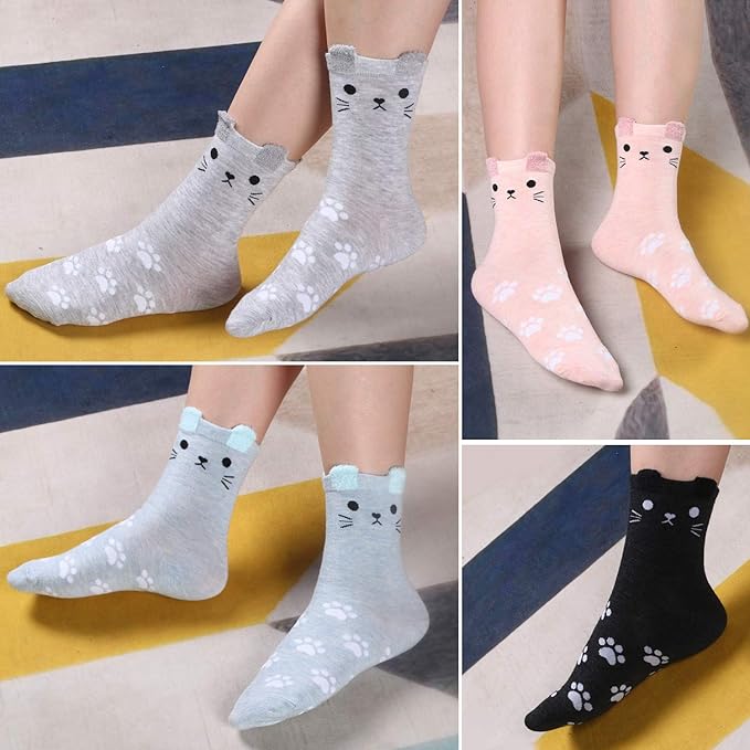 Jeasona Women's Cat Socks Cat Gifts Cute Animal Socks Dog Owl Gifts for Women