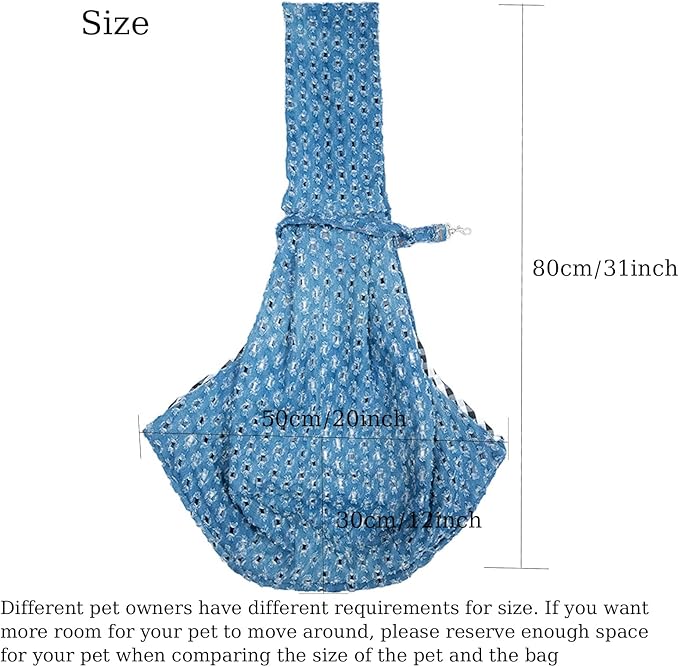 Dog Carrier Purse,Denim - Style Pet Carrier Bag,One-Shoulder Chest Crossbody Bag for Cat and Small Dog