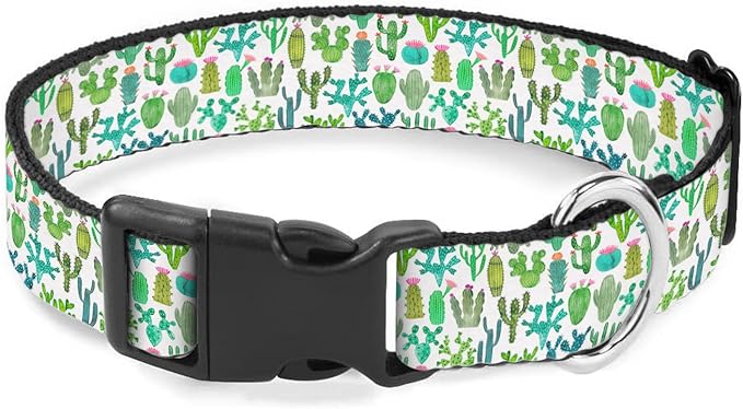 Green Cactus Plant Pet Collars Dog Collars Soft Elastic Neck Strap for Female Male Puppy Cats