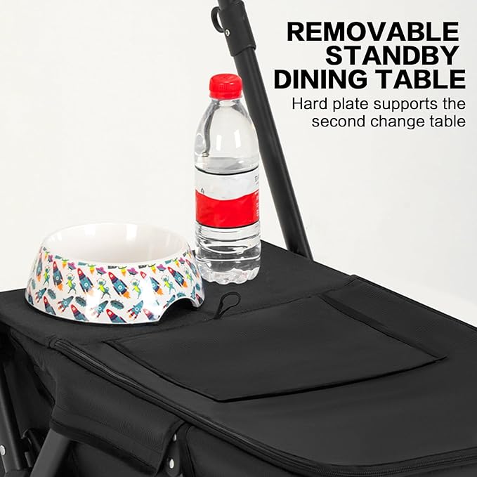 Pet Stroller Cat Dog Stroller Travel Folding Pet Carriers（Black）