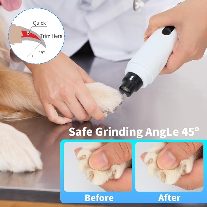 Silent Groom Pro Nail Grinder, Silent Groom Pro for Dogs, Dog Nail Trimmer USB Rechargeable Pet Nail Grinder Dog Nail Trimmers Pet Paws Grooming Smoothing Tool