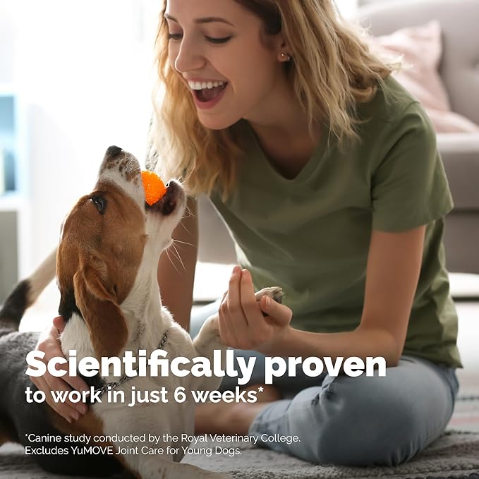 YuMOVE Hip & Joint Supplement for Dogs with Glucosamine, Hyaluronic Acid, Green Lipped Mussel & Omega 3 Joint Supplement - Regular or Advanced Strength (120ct, Chewable Tablets)