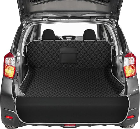 SUV Cargo Liner for Dogs - Waterproof Dog Car Seat Cover Mat for SUVs, Sedans, Vans & Trunks with Non-Slip Bumper Flap Protector, Scratchproof Large Size Universal Fit，Grey