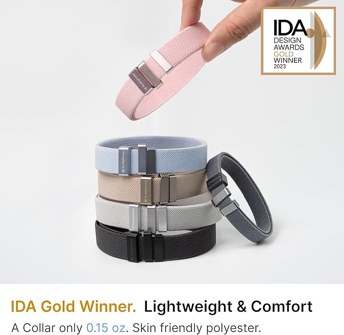 Safety Cat Collar Pro and Tag Set - U.S. IDA Gold Award, Elastic Release Cat Collar Charm Tag, Non Breakaway Cat Collar Adjustable with Charm for Kitten Small Large Cats (Blush Pink, M)