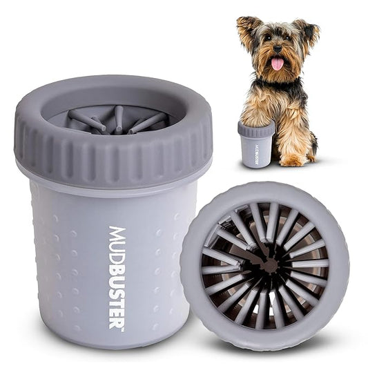 Dexas MudBuster Portable Dog Paw Cleaner, Premium Quality Small Light Gray Pet Accessory