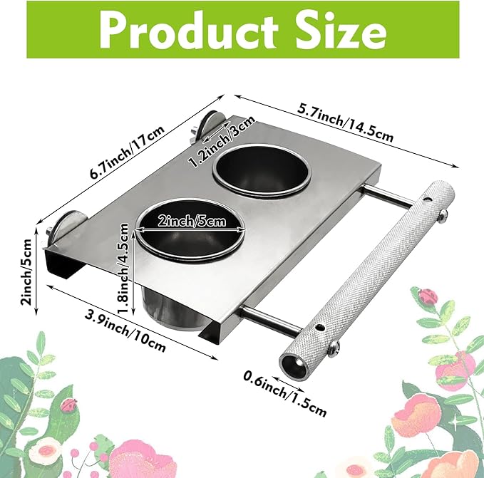 Tfwadmx Bird Parrot Feeding Cups, Small Bird Feeding Dish Cups Stainless Steel Birds Bowls Food Water Bowls with Food Holder for Cockatiel Parakeet Macaw Finches Lovebirds