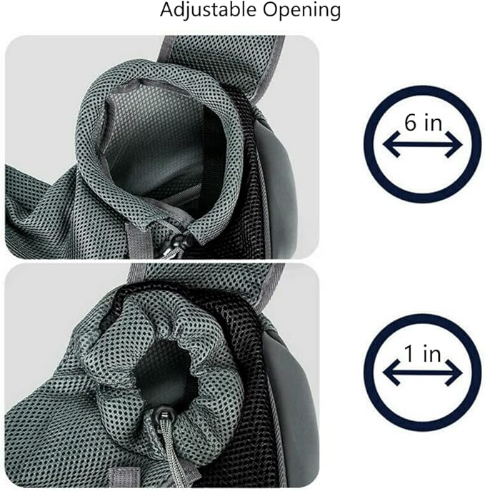 Kucehiup Pet Sling Carrier for Small Dogs Cats Breathable Mesh Travelling Hands-Free Puppy Backpack(Fits Approximately 3 lbs to 6 lb Pets)(Black)