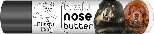The Blissful Dog Tibetan Mastiff Nose Butter for Dry, Cracked Skin, Lick-Safe Dog Nose Balm with Moisturizing Shea Butter, Almond, Olive, and Essential Oils, Pet Supplies, Uncented, 0.15 oz.