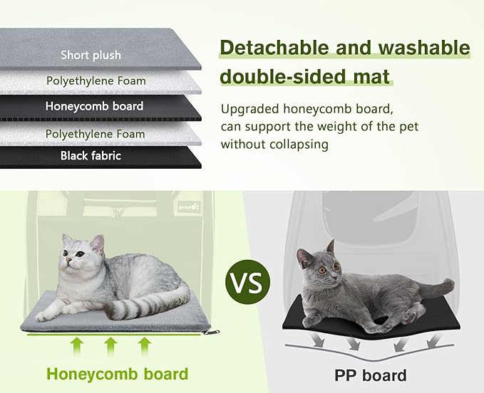 Pecute Cat Backpack with Widened Interior Space, Upgraded Dog Backpack Carrier with Various Ways to Carry, Pet Backpack with Breathable Mesh, Pet Travel Carrier with Soft Padded,Khaki