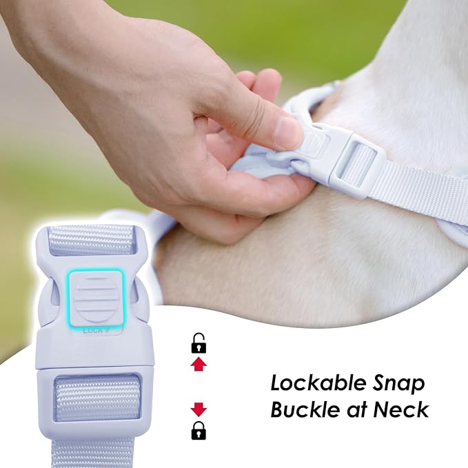 No Pull Dog Harness, Puppy Vest with Front Clip for Small Medium Large Sized Dog(Light Blue,M)