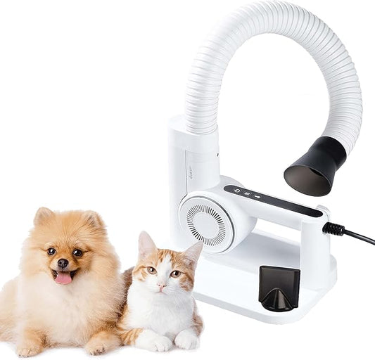 DUZ V3 Professional Quality Pet Dryer: 2-in-1 Portable & Hands-Free Grooming, Low-Noise & Stress-Free Drying, Multi Speed & Temperature, Comfortable for All Dogs and Cats