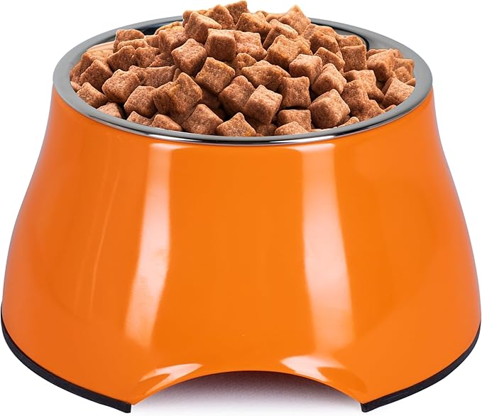 Raised Dog Bowls, Elevated Dog Bowls for Wearing Cone,Cocker Spaniel Long Ears,Neck Stress-Free,Non-Slip Stianless Steel Bowl for Small Size Dogs